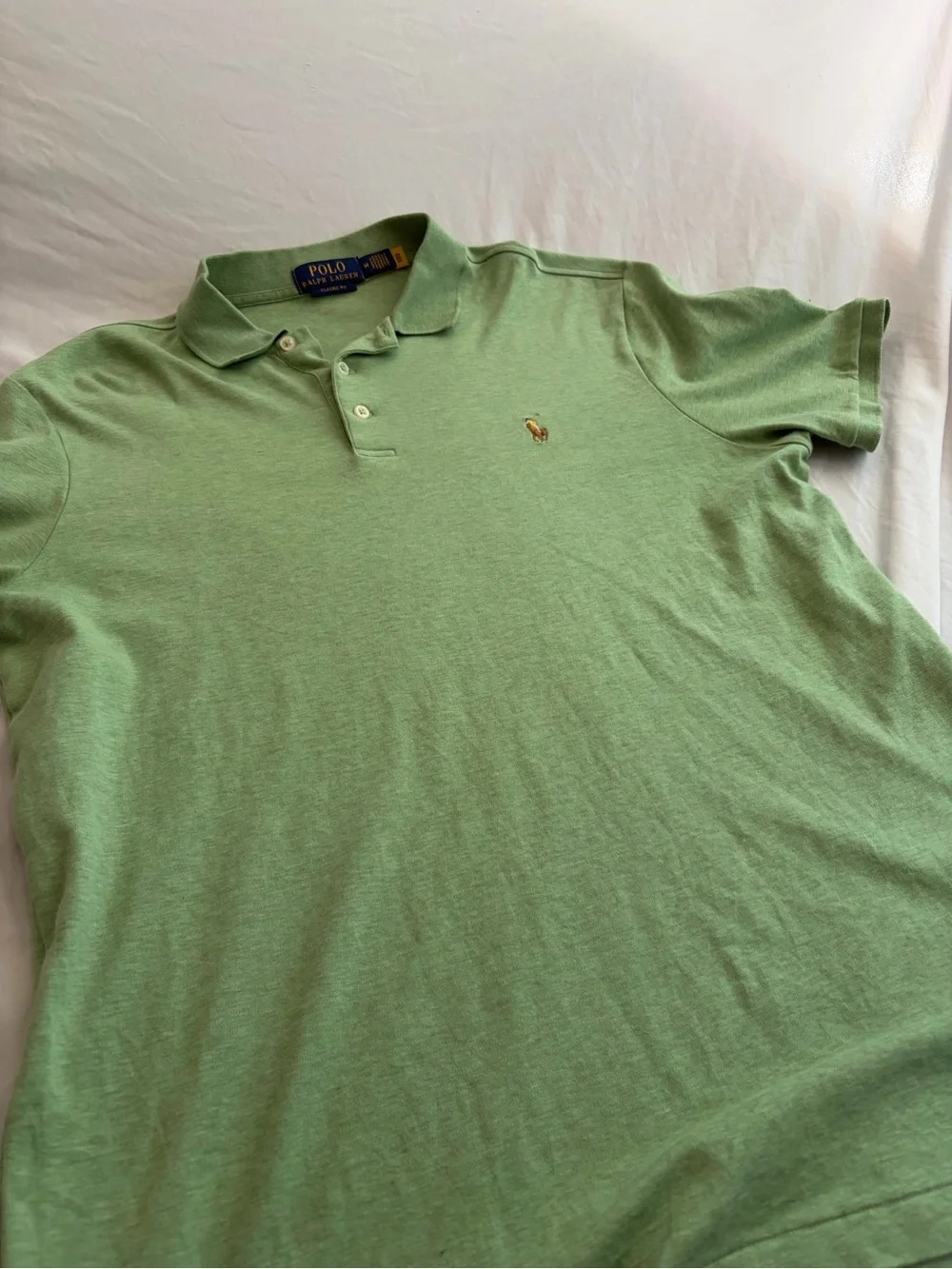 Ralph Lauren Boys Light Green Polo with Embroidered Pony
